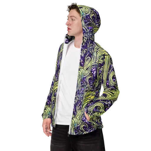 Acid Foliage on a Men's Windbreaker