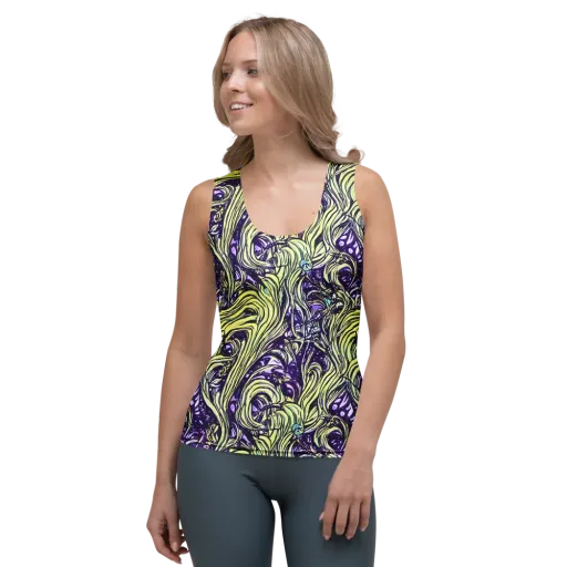 Acid Foliage on a Women's Tank Top