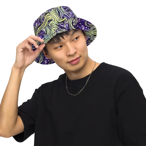 Acid Foliage on a Reversible Bucket Hat