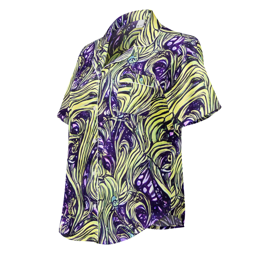 Acid Foliage on Women's Short Sleeve Pajama Top — Left Front