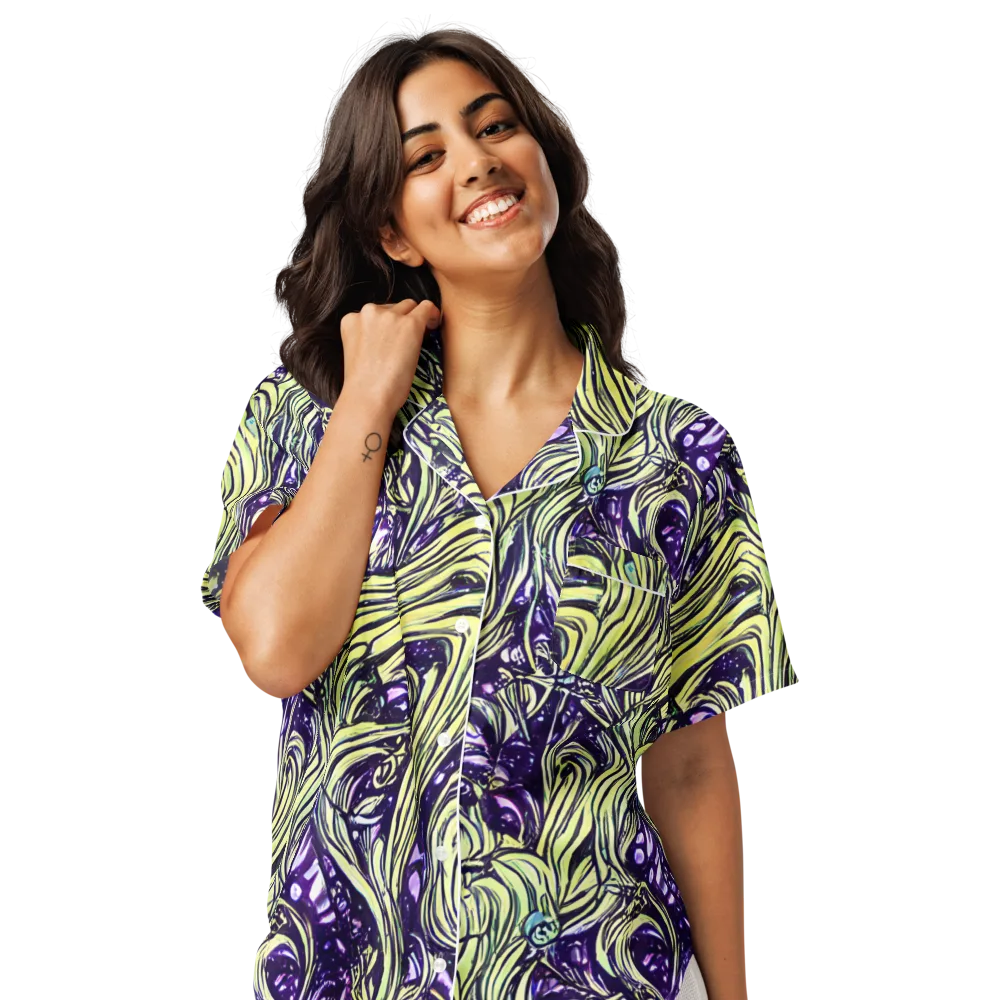 Acid Foliage on Women's Short Sleeve Pajama Top — Front