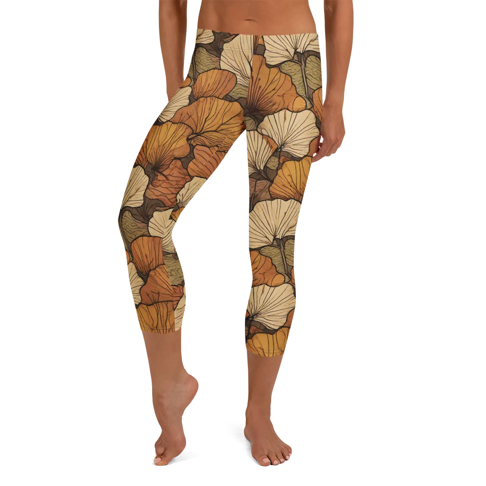 Amber Petal Atlas on Capri Leggings — Front