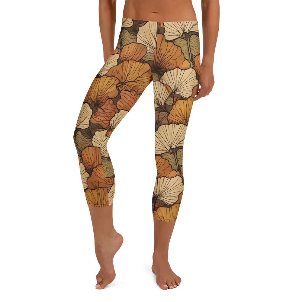 Amber Petal Atlas on Capri Leggings — Front