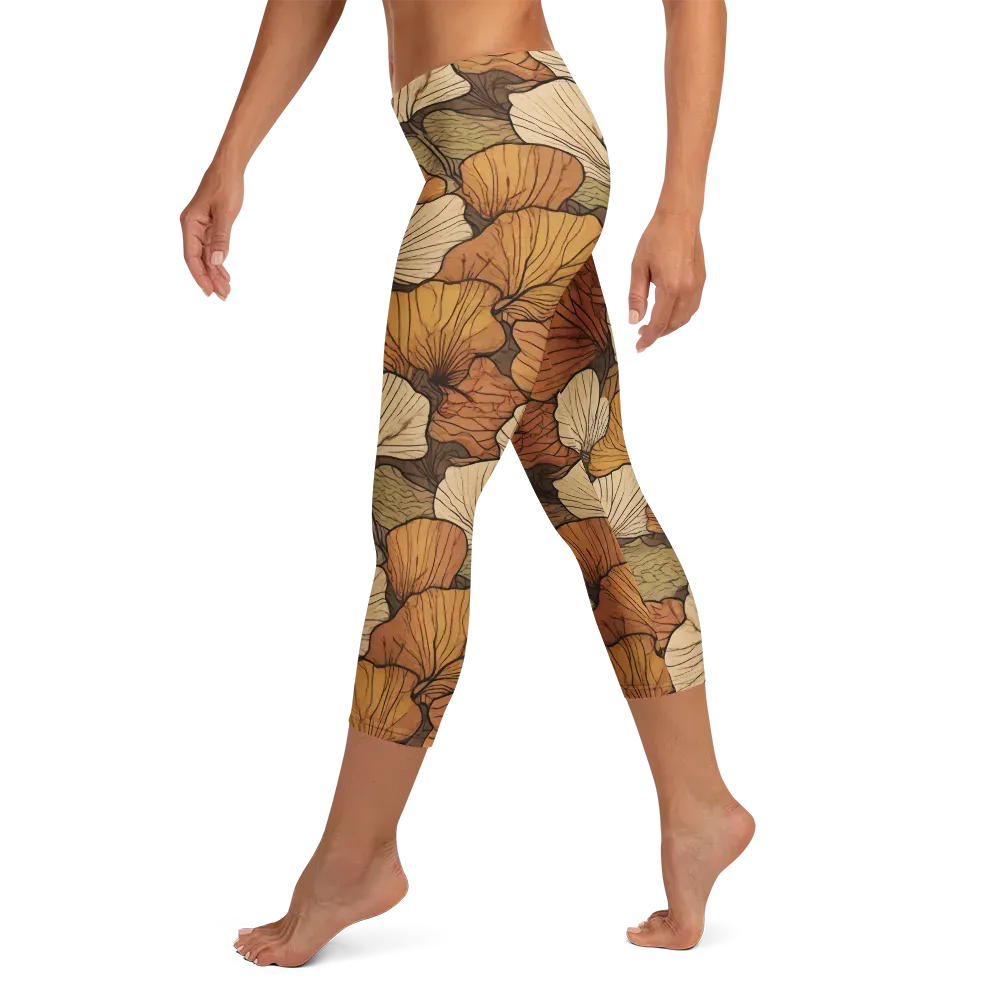 Amber Petal Atlas on Capri Leggings — Left