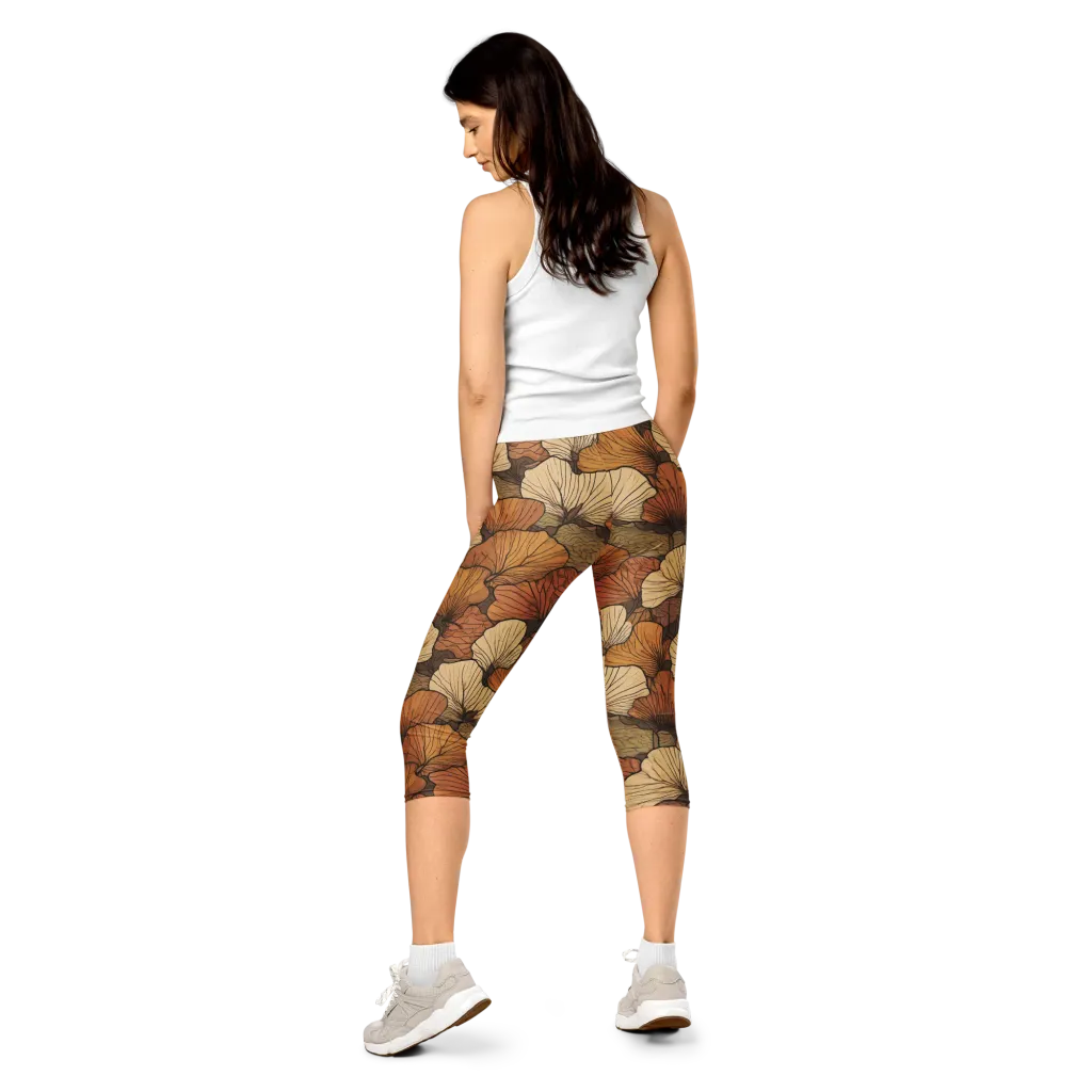 Amber Petal Atlas on Capri Leggings — Back