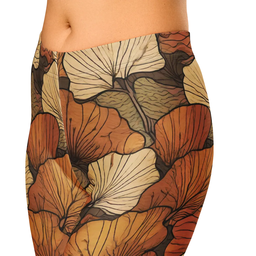 Amber Petal Atlas on Capri Leggings — Zoomed-in
