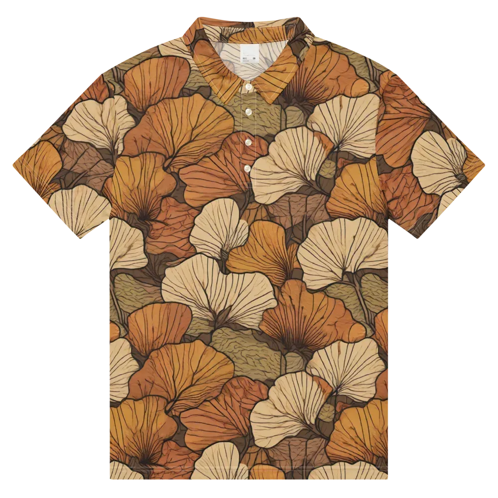 Amber Petal Atlas on Men's Slim Fit Polo Shirt — Front