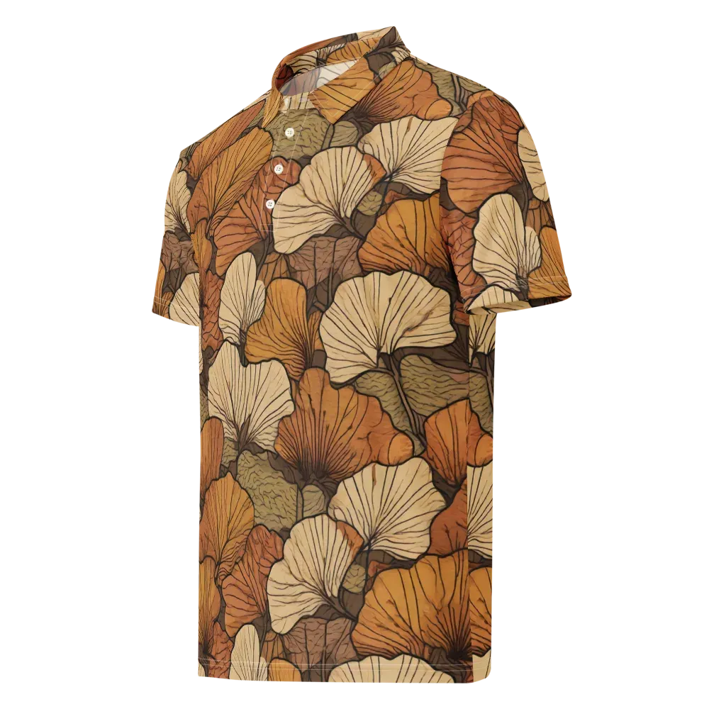 Amber Petal Atlas on Men's Slim Fit Polo Shirt — Left Front