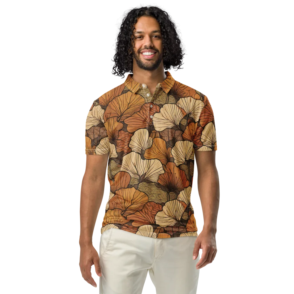 Amber Petal Atlas on Men's Slim Fit Polo Shirt — Front