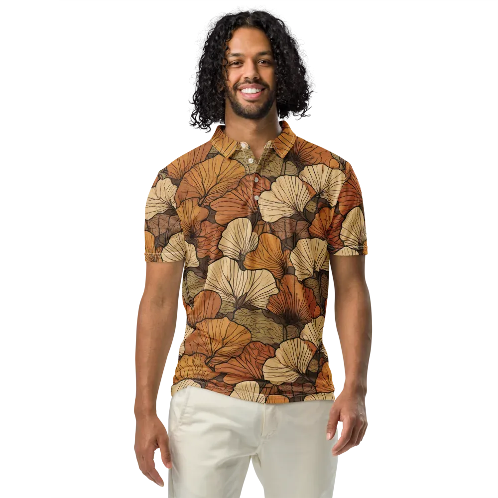 Amber Petal Atlas on Men's Slim Fit Polo Shirt — Front