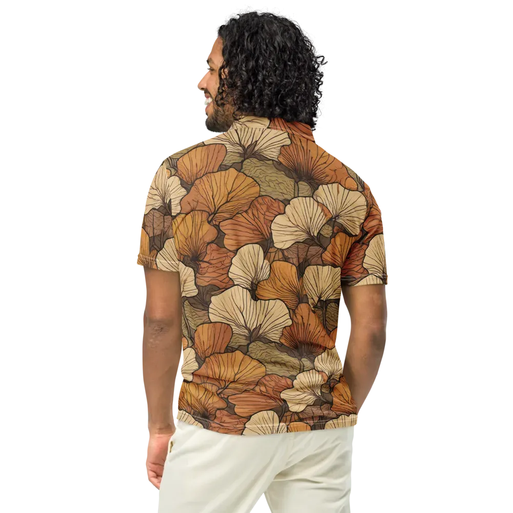 Amber Petal Atlas on Men's Slim Fit Polo Shirt — Back