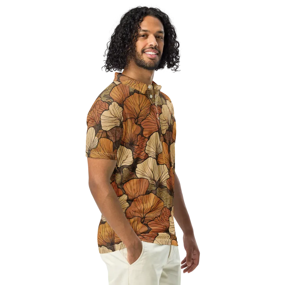 Amber Petal Atlas on Men's Slim Fit Polo Shirt — Right Front