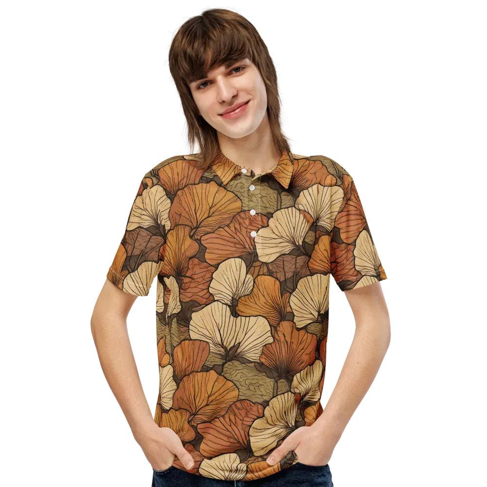 Amber Petal Atlas on Men's Slim Fit Polo Shirt — Front