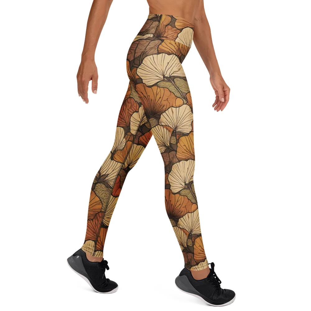 Amber Petal Atlas on Yoga Leggings — Right
