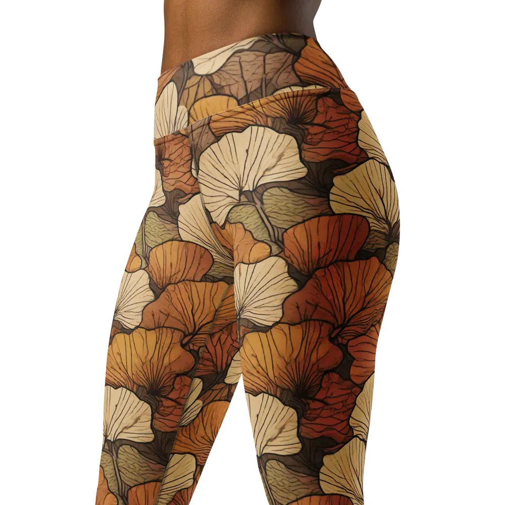 Amber Petal Atlas on Yoga Leggings — Left Front