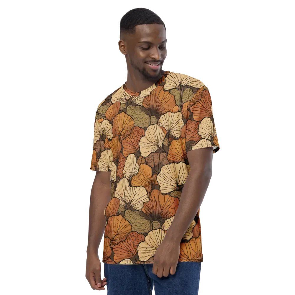 Amber Petal Atlas on Men's Crew Neck T-Shirt — Left