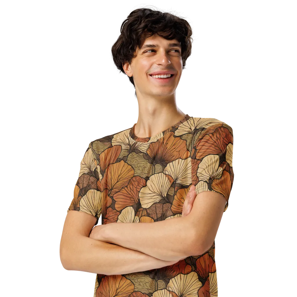 Amber Petal Atlas on Men's Crew Neck T-Shirt — Left Front