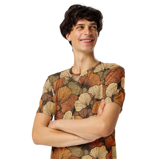 Amber Petal Atlas on a Men's Crew Neck T-Shirt