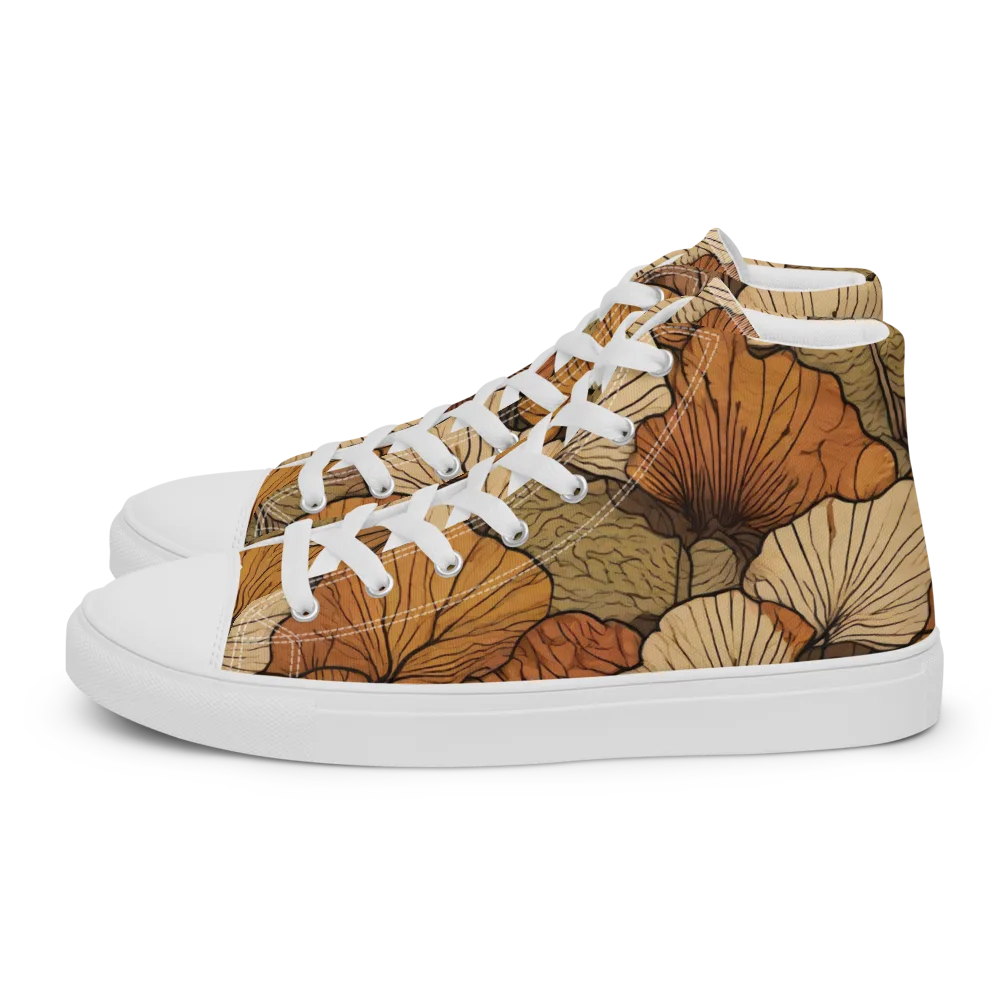 Amber Petal Atlas on Men's High Top Canvas Shoes — Left