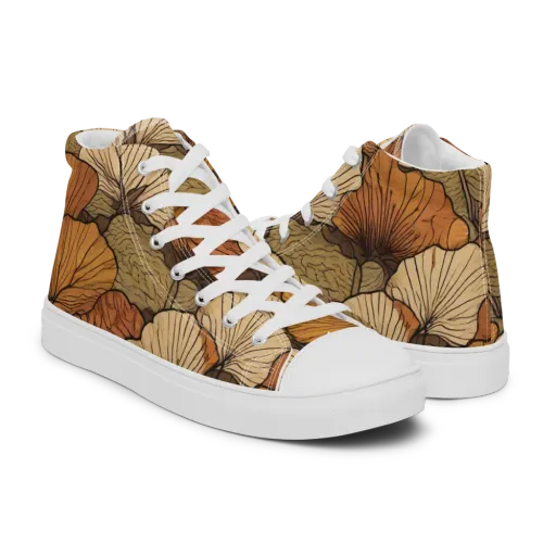Amber Petal Atlas on a Men's High Top Canvas Shoes