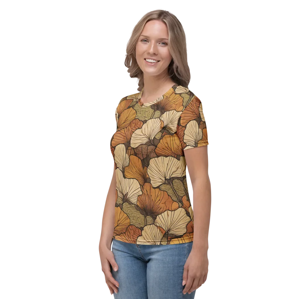 Amber Petal Atlas on Women's Crew Neck T-Shirt — Left