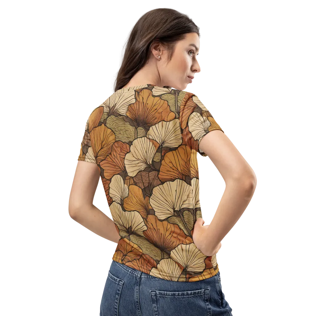 Amber Petal Atlas on Women's Crew Neck T-Shirt — Back