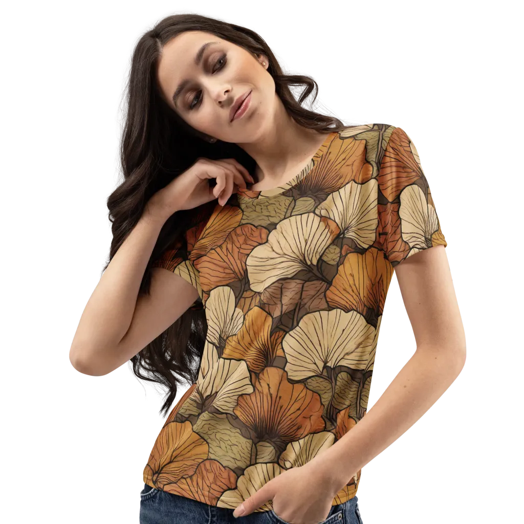 Amber Petal Atlas on Women's Crew Neck T-Shirt — Left Front