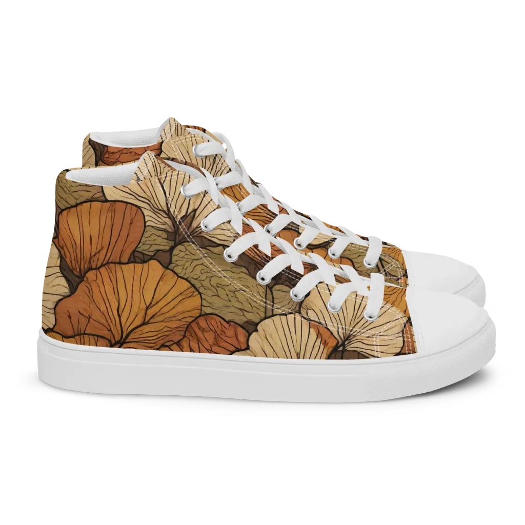 Amber Petal Atlas on Women's High Top Canvas Shoes — Right