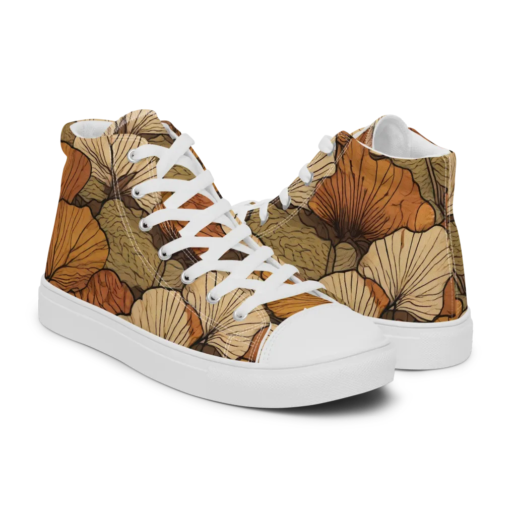 Amber Petal Atlas on Women's High Top Canvas Shoes — Right