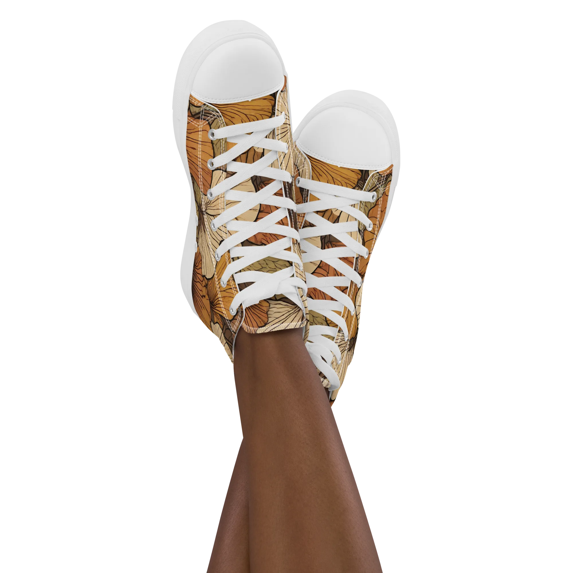Amber Petal Atlas on Women's High Top Canvas Shoes — Front