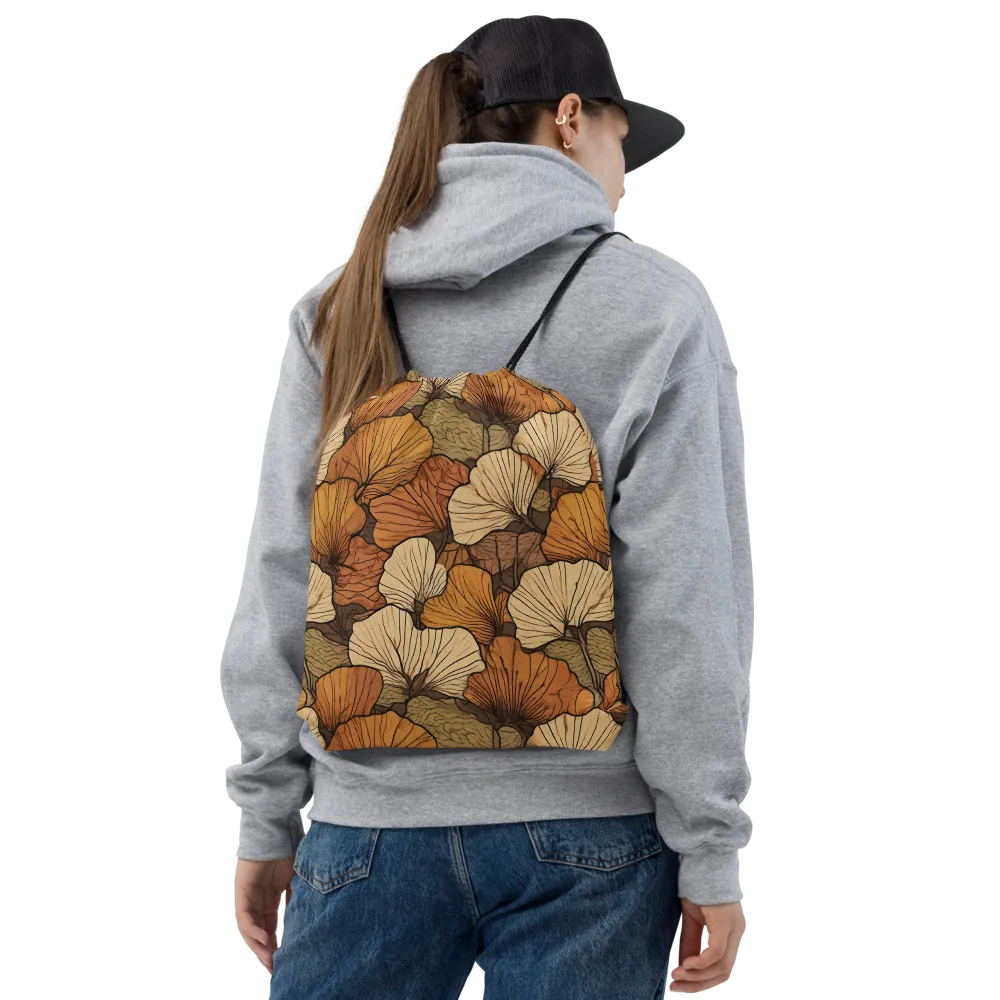 Amber Petal Atlas on Drawstring Bag — Front