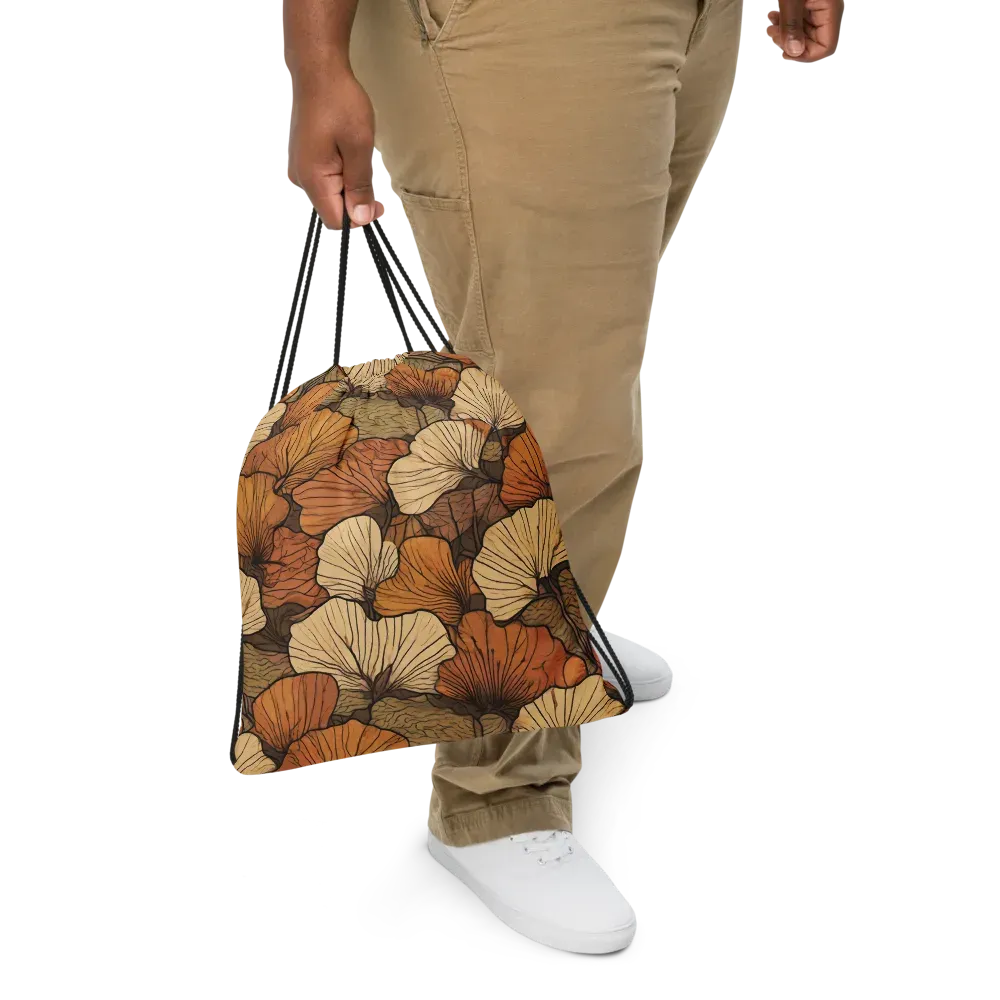 Amber Petal Atlas on Drawstring Bag — Front