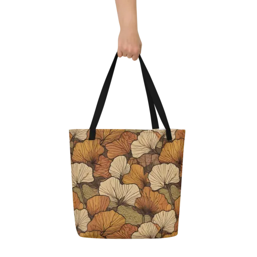 Amber Petal Atlas on a Large Tote Bag W/ Pocket