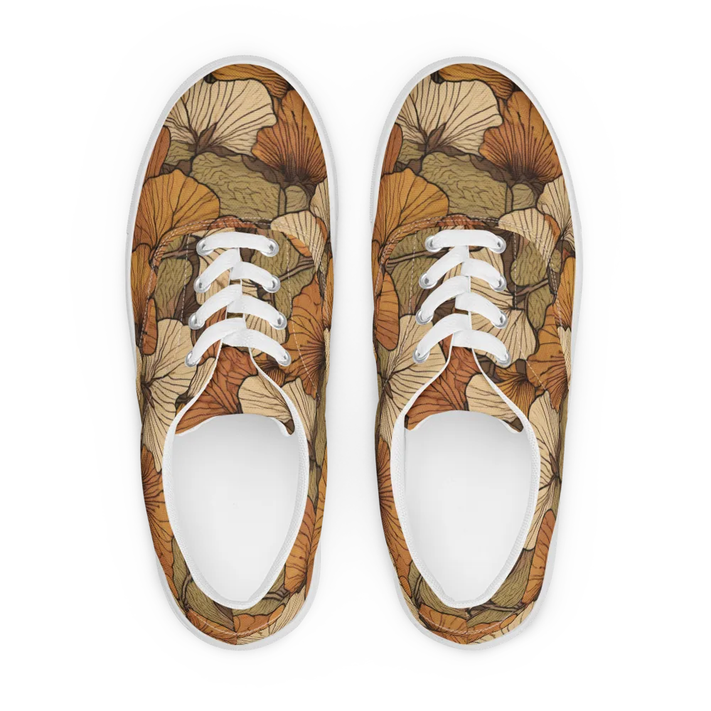 Amber Petal Atlas on Men's Lace-Up Canvas Shoes — Front