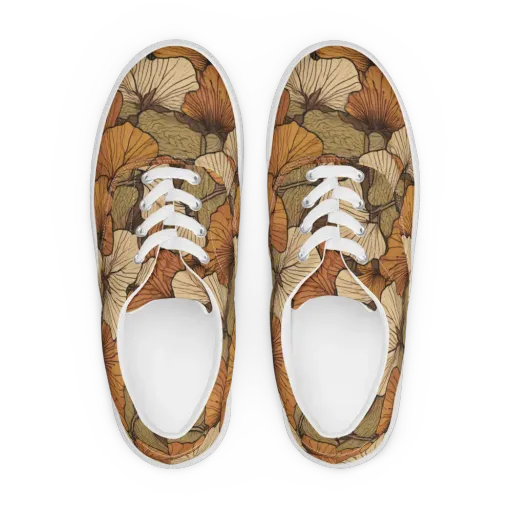 Amber Petal Atlas on a Men's Lace-Up Canvas Shoes