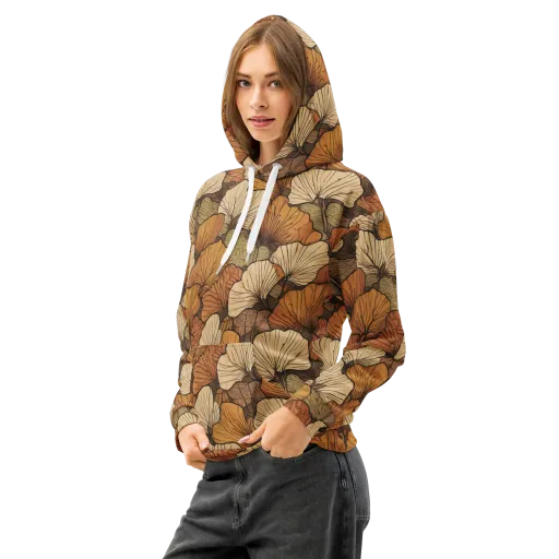 Amber Petal Atlas on a Cotton Hoodie