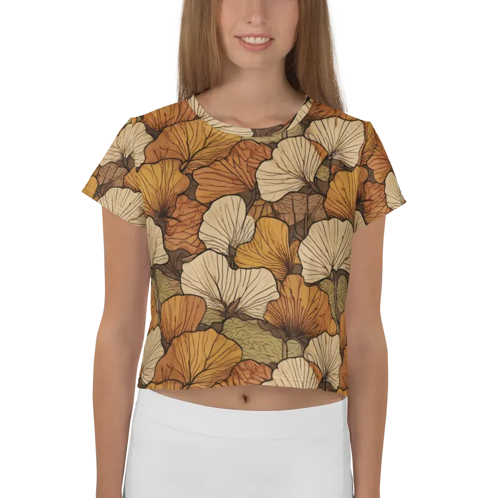 Amber Petal Atlas on Crop Tee — Front