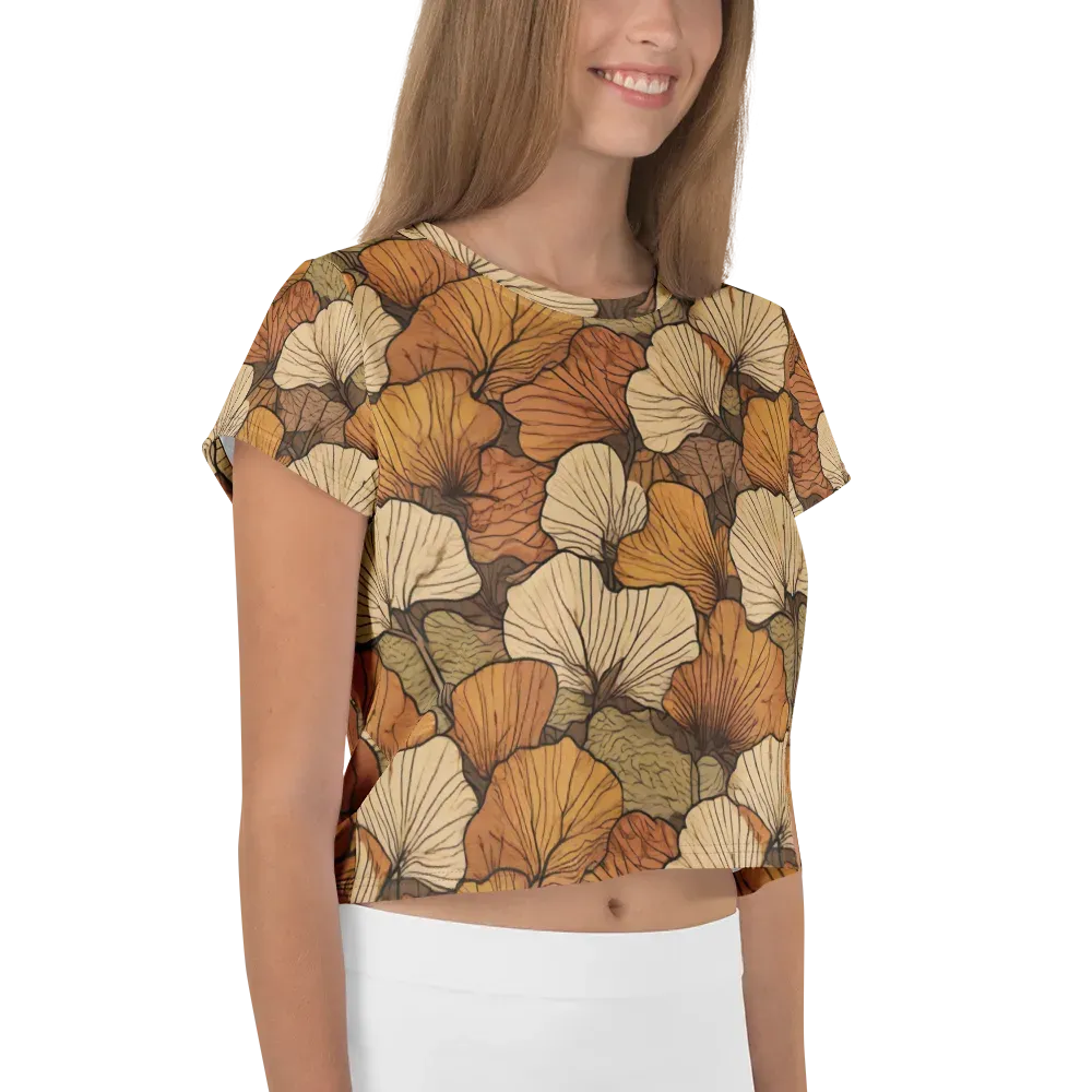 Amber Petal Atlas on Crop Tee — Right