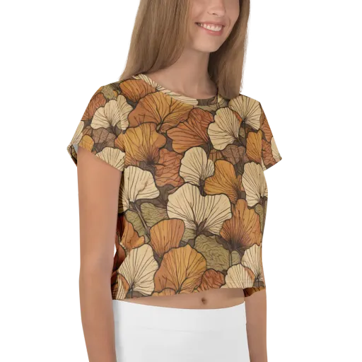 Amber Petal Atlas on a Crop Tee