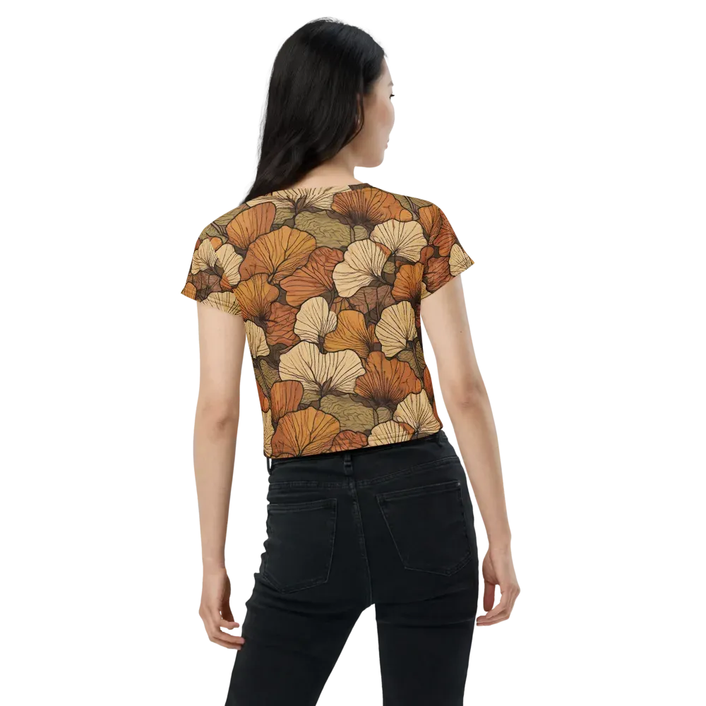 Amber Petal Atlas on Crop Tee — Back