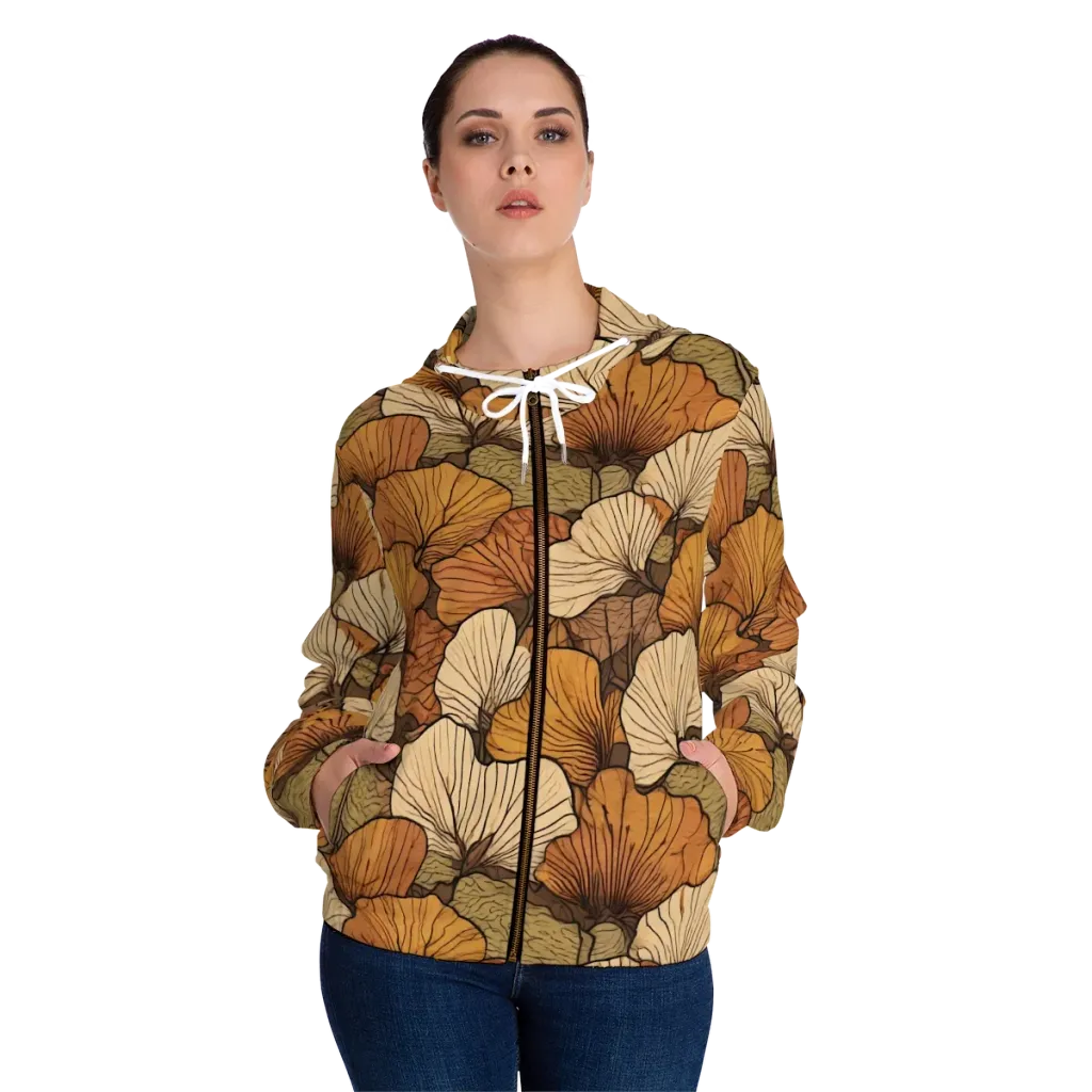Amber Petal Atlas on Women's Full-Zip Hoodie — Front On Person