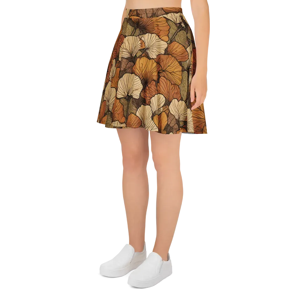 Amber Petal Atlas on Skater Skirt — Left