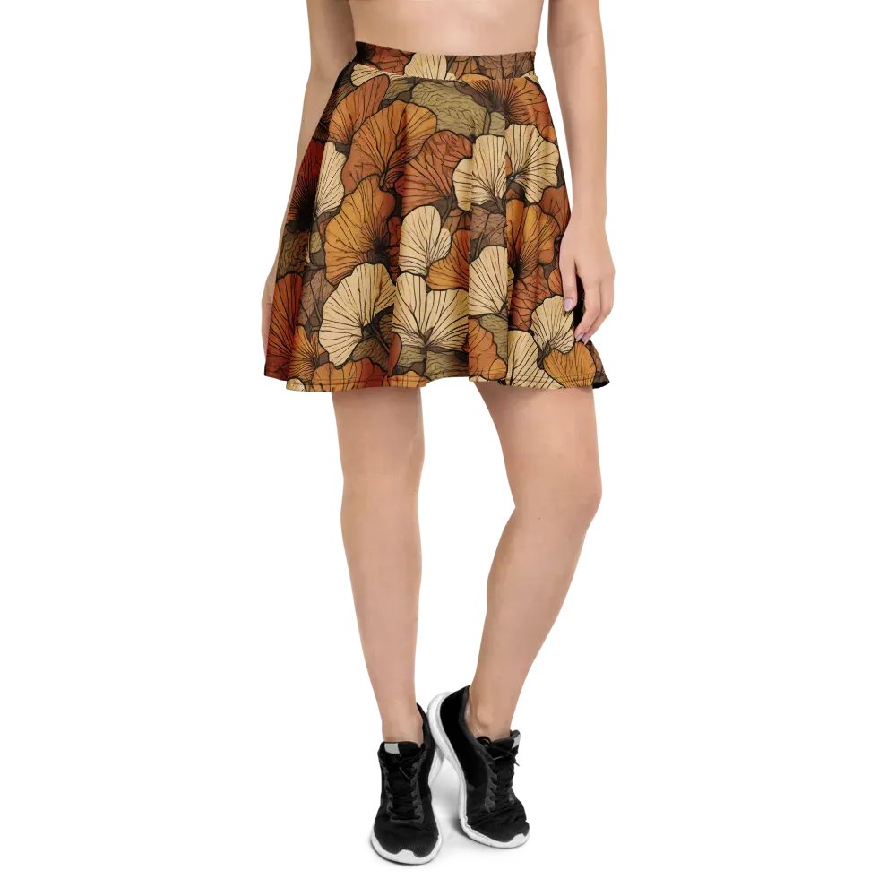 Amber Petal Atlas on Skater Skirt — Front