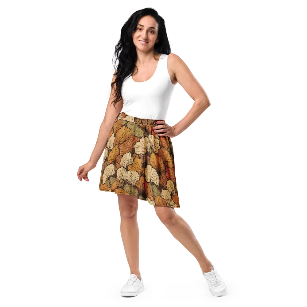 Amber Petal Atlas on Skater Skirt — Front