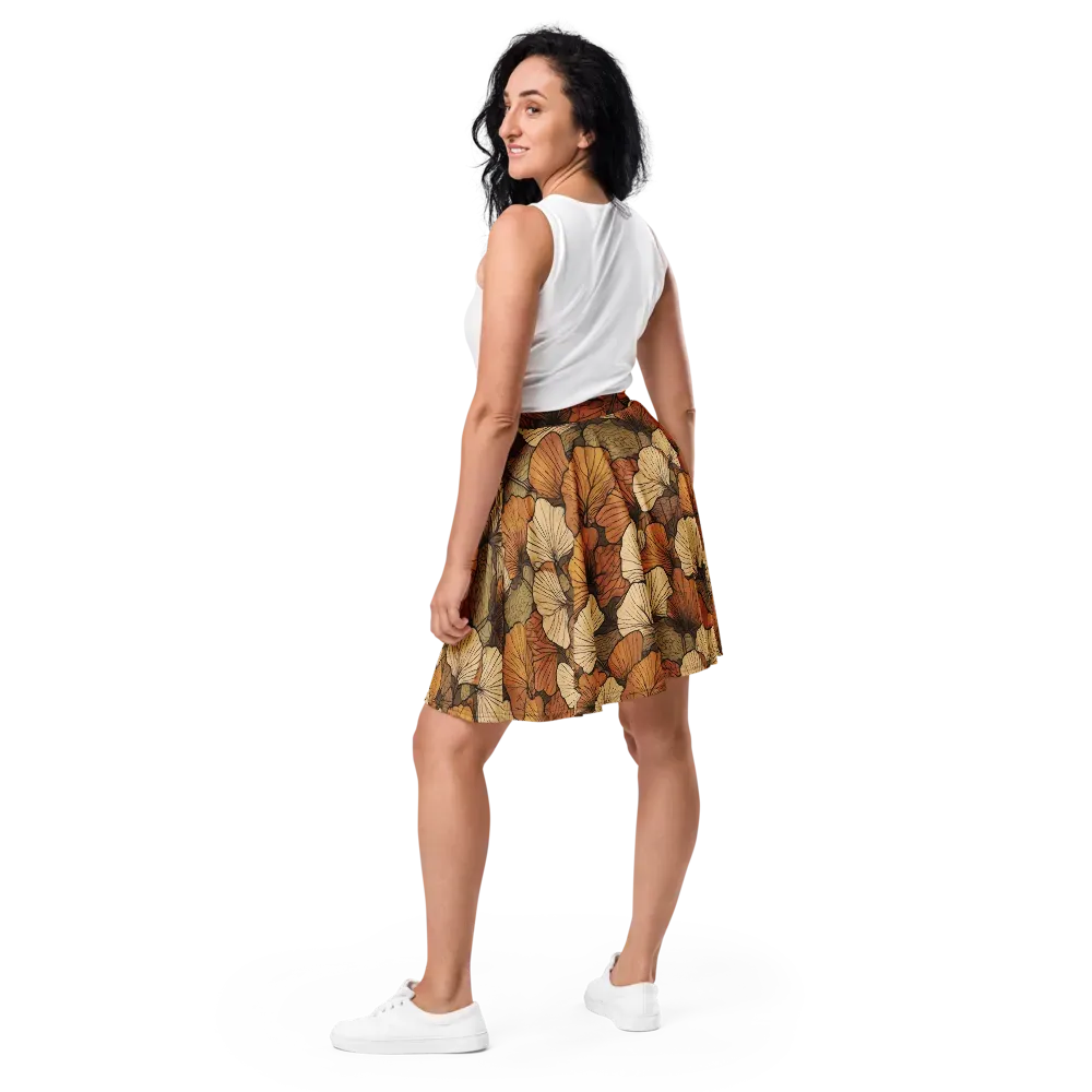 Amber Petal Atlas on Skater Skirt — Back