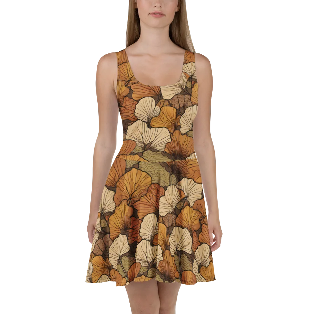 Amber Petal Atlas on Skater Dress — Front