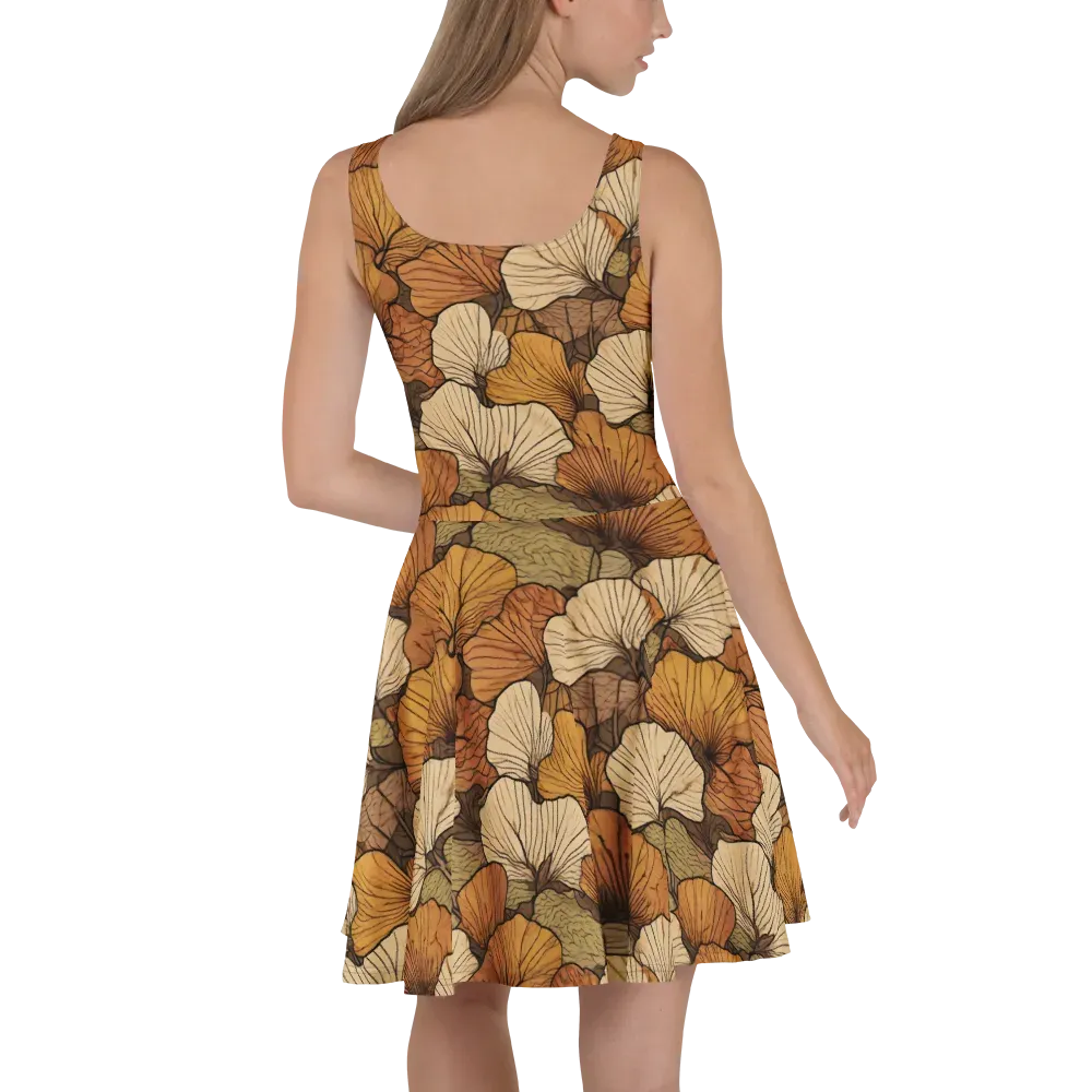Amber Petal Atlas on Skater Dress — Back