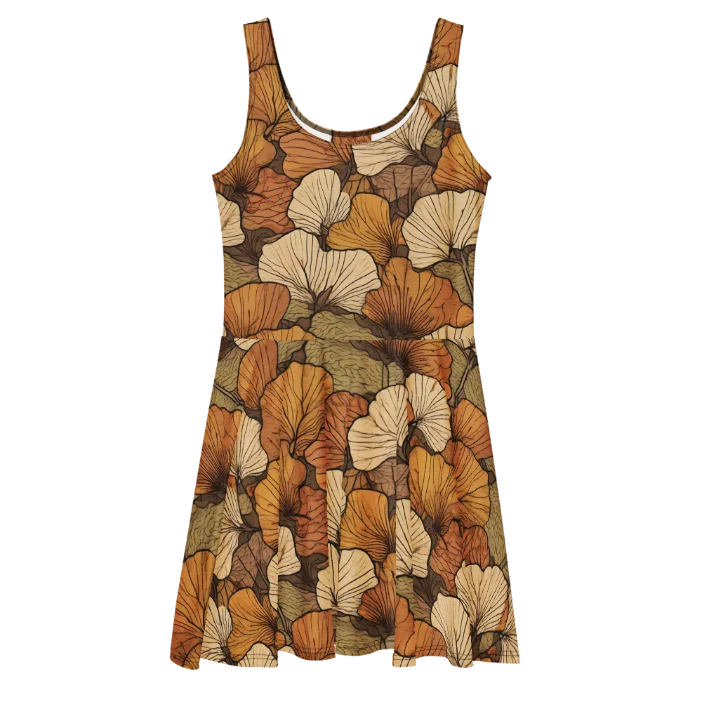 Amber Petal Atlas on Skater Dress — Front