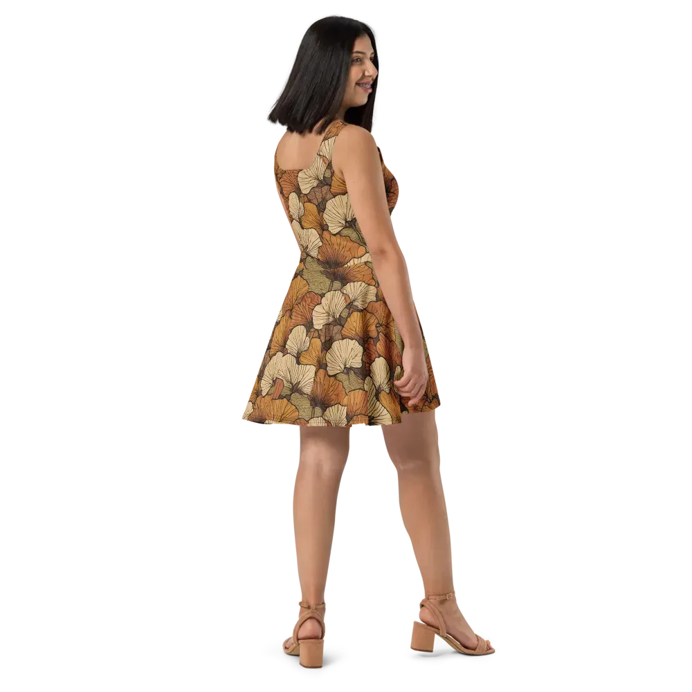 Amber Petal Atlas on Skater Dress — Right