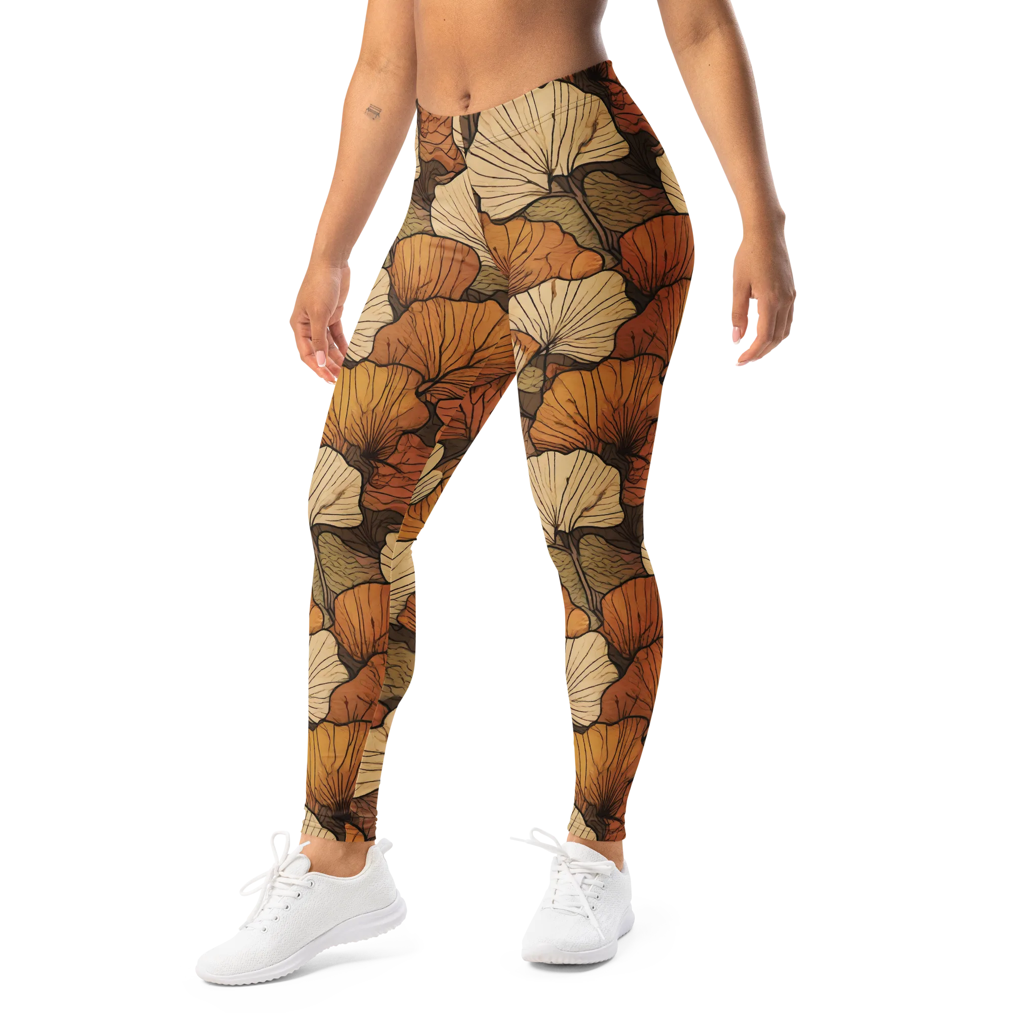 Amber Petal Atlas on Leggings — Left Front